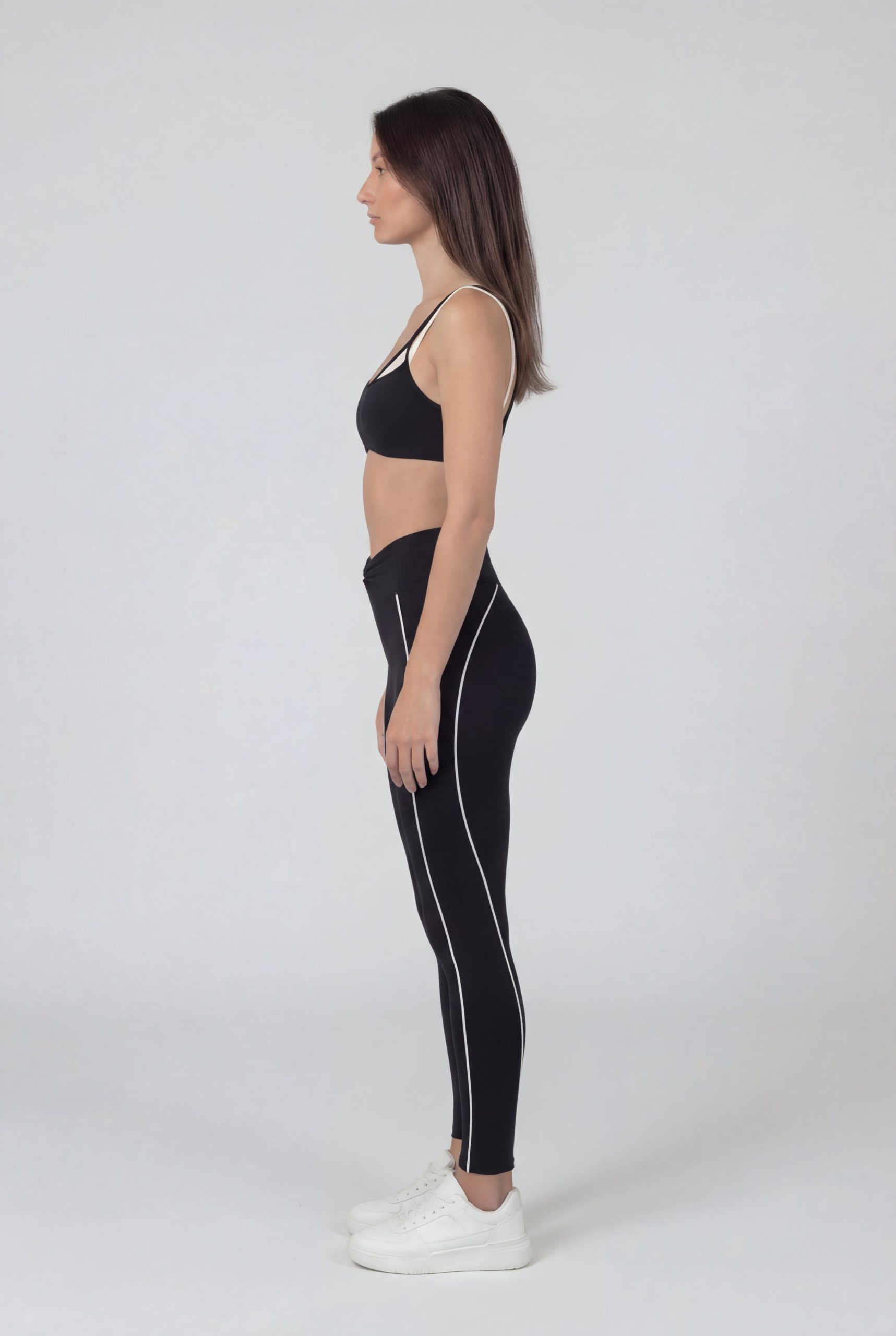 Line triangle bra side full black