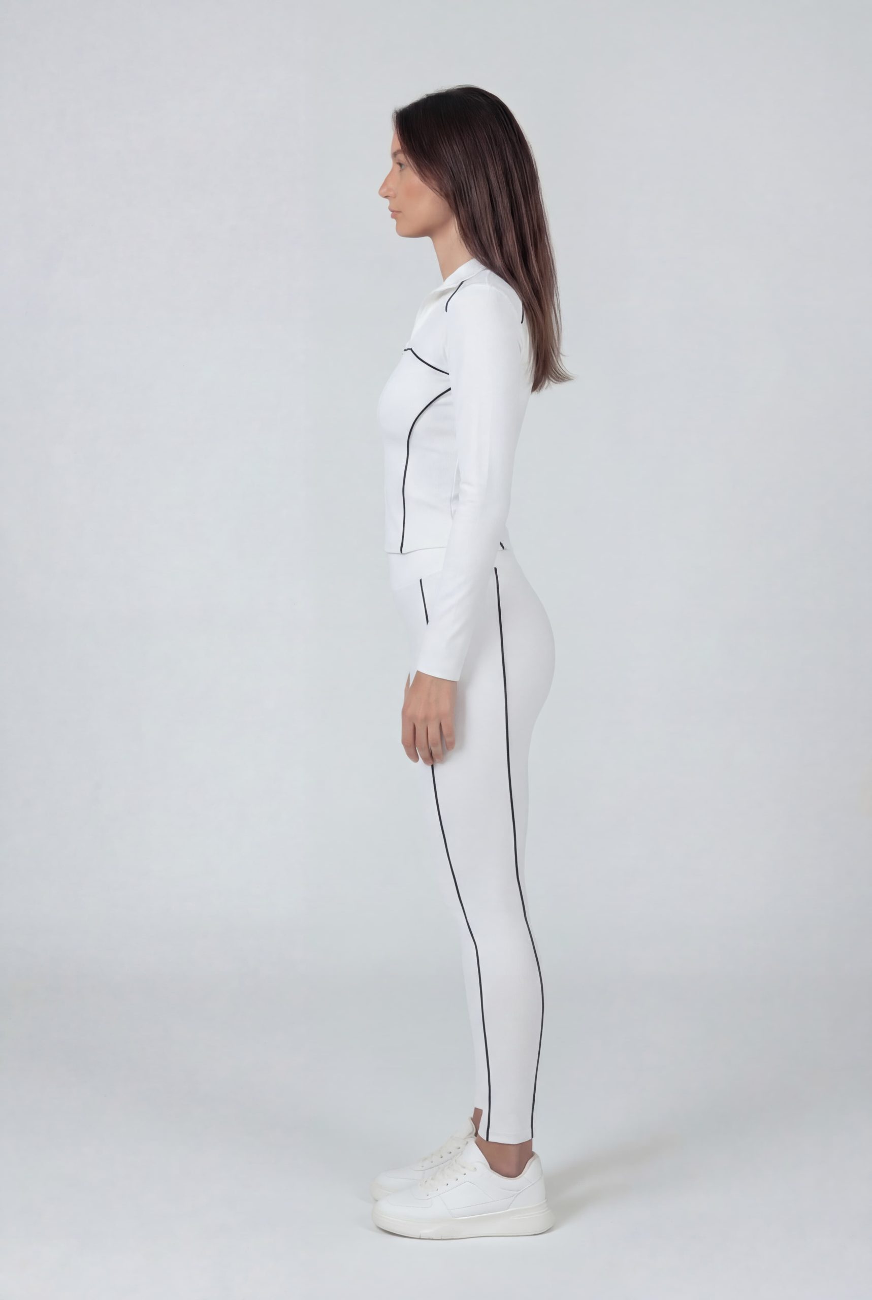 long sleeve side full white
